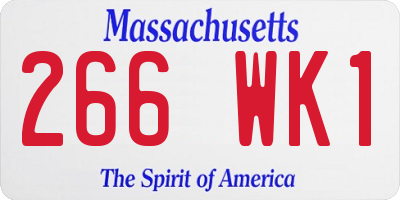 MA license plate 266WK1