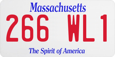 MA license plate 266WL1