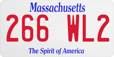 MA license plate 266WL2