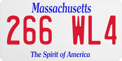 MA license plate 266WL4