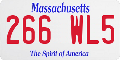 MA license plate 266WL5