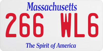 MA license plate 266WL6