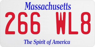 MA license plate 266WL8