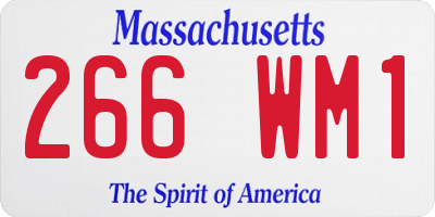 MA license plate 266WM1
