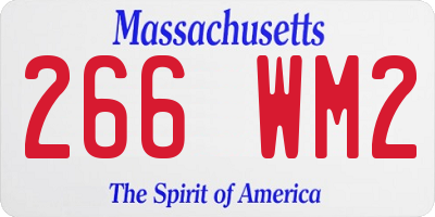 MA license plate 266WM2
