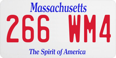 MA license plate 266WM4