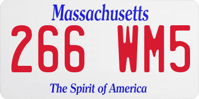 MA license plate 266WM5