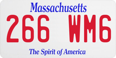 MA license plate 266WM6