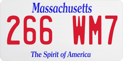 MA license plate 266WM7