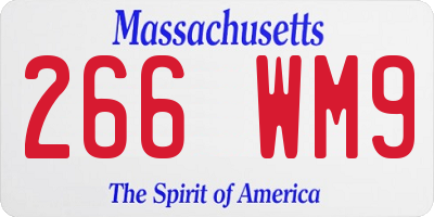 MA license plate 266WM9