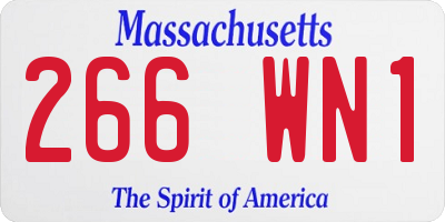 MA license plate 266WN1