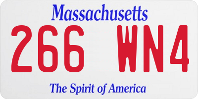 MA license plate 266WN4