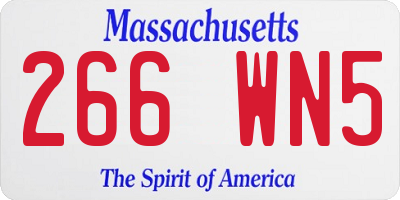 MA license plate 266WN5