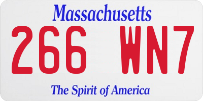 MA license plate 266WN7