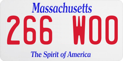 MA license plate 266WO0