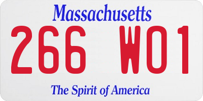 MA license plate 266WO1