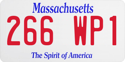 MA license plate 266WP1