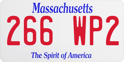 MA license plate 266WP2