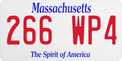 MA license plate 266WP4