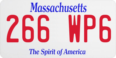 MA license plate 266WP6