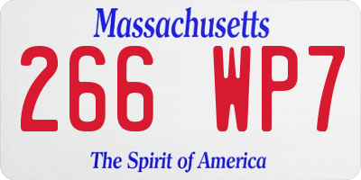 MA license plate 266WP7
