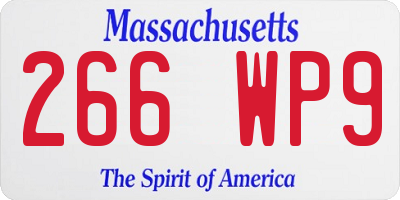 MA license plate 266WP9