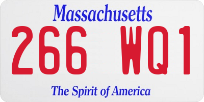 MA license plate 266WQ1