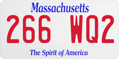 MA license plate 266WQ2
