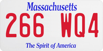 MA license plate 266WQ4