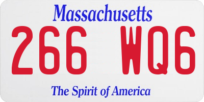 MA license plate 266WQ6