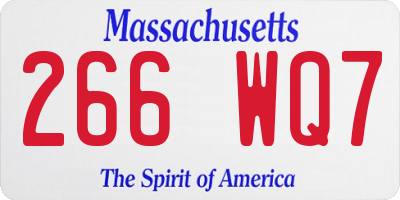 MA license plate 266WQ7