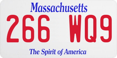 MA license plate 266WQ9