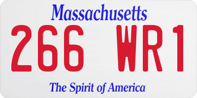 MA license plate 266WR1