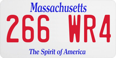 MA license plate 266WR4