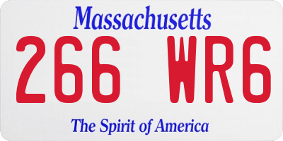 MA license plate 266WR6