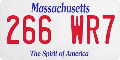 MA license plate 266WR7