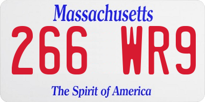 MA license plate 266WR9