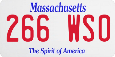 MA license plate 266WS0
