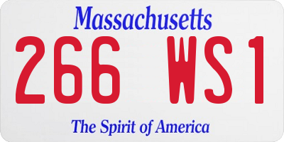 MA license plate 266WS1