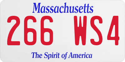 MA license plate 266WS4