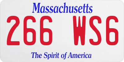 MA license plate 266WS6