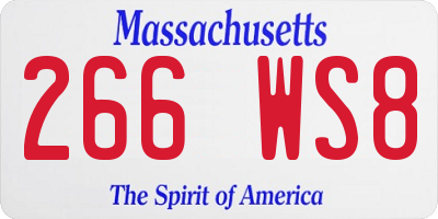 MA license plate 266WS8