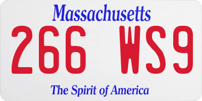 MA license plate 266WS9