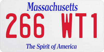 MA license plate 266WT1