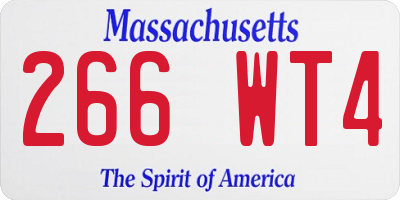 MA license plate 266WT4