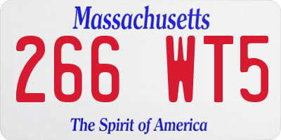 MA license plate 266WT5