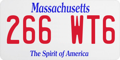 MA license plate 266WT6