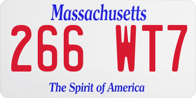 MA license plate 266WT7