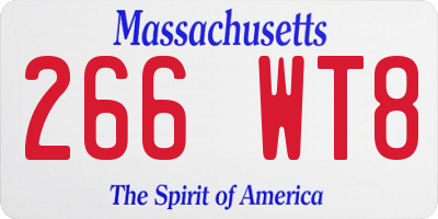 MA license plate 266WT8