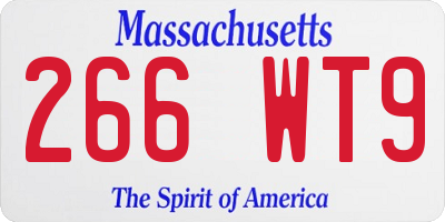 MA license plate 266WT9
